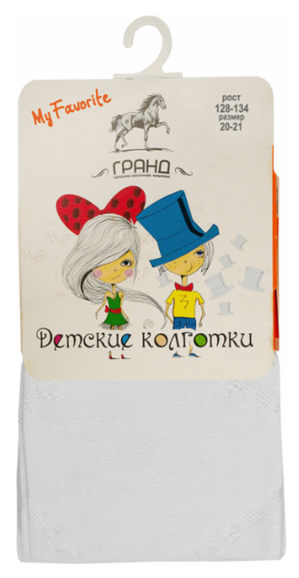 

Колготки детские Гранд KGCL056 хлопок белые р 128-134