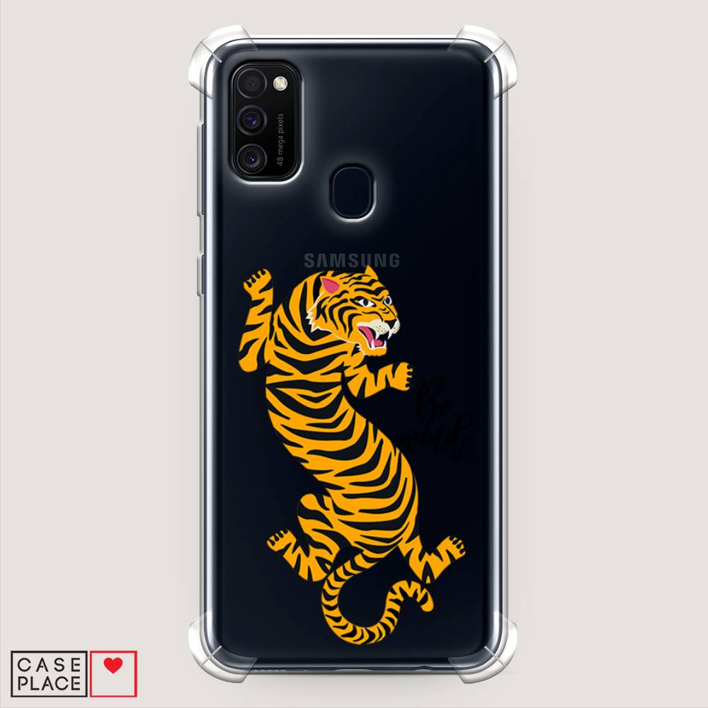 фото Противоударный силиконовый чехол "tiger be wind" на samsung galaxy m30s awog