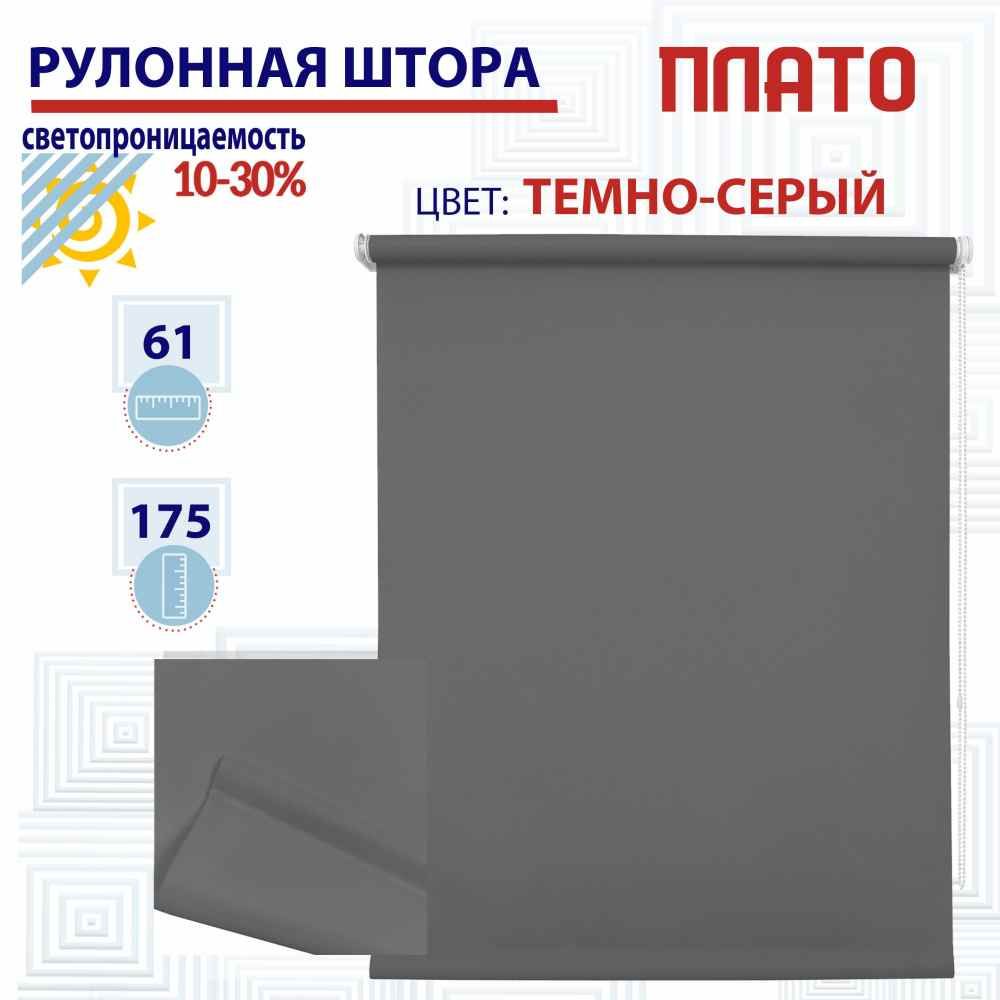 

Рулонная штора 61х175 см Плато темно-серый, ТК2144565, РШ2024ПлайникВан