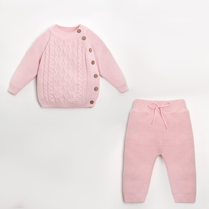 Комплект вязаный Крошка Я Cute рост 74-80 см цвет розовый 3221₽