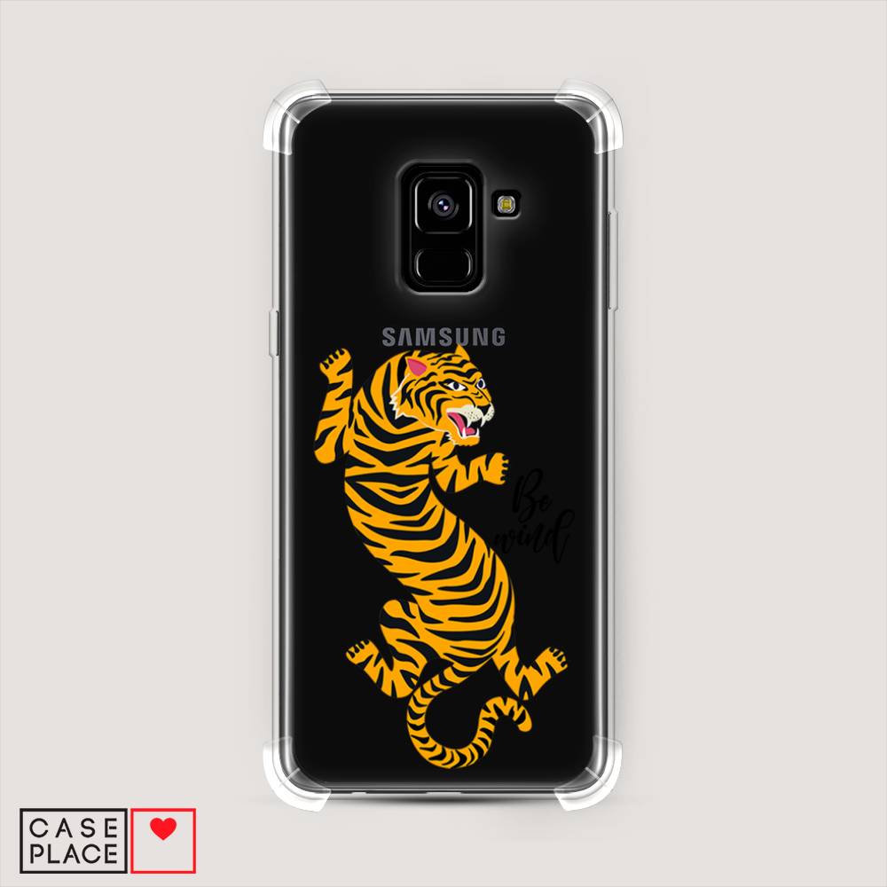 фото Противоударный силиконовый чехол "tiger be wind" на samsung galaxy a8 2018 awog