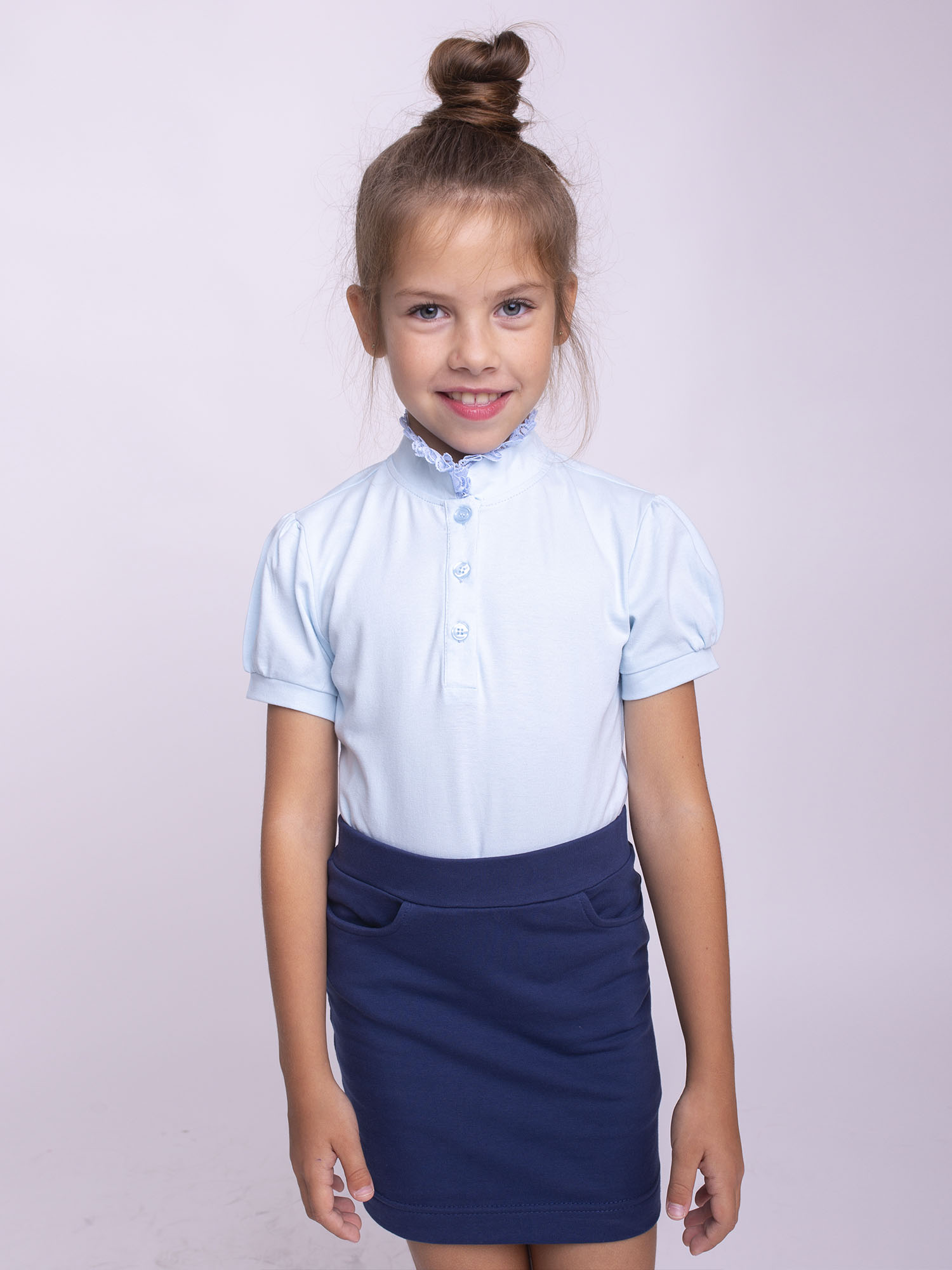 Блузка детская Batik 0015_ШК21 цв.голубой р.116