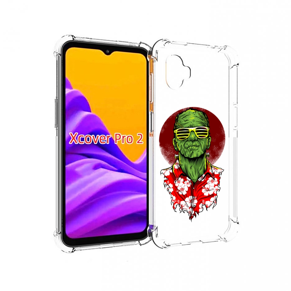 Чехол MyPads крутой зеленый мужчина в очках для Samsung Galaxy Xcover Pro 2