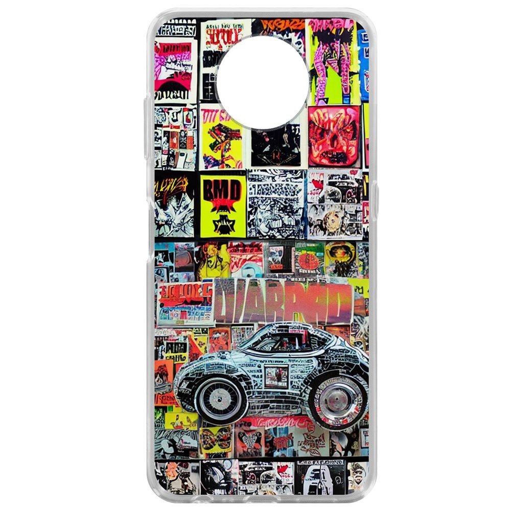 

Чехол-накладка Krutoff Clear Case Автопамфлет для Nokia G10, Прозрачный