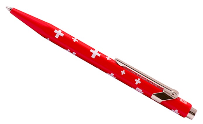 

Ручка шариковая автоматическая Carandache Totally Swiss, М, метал. футляр Красный