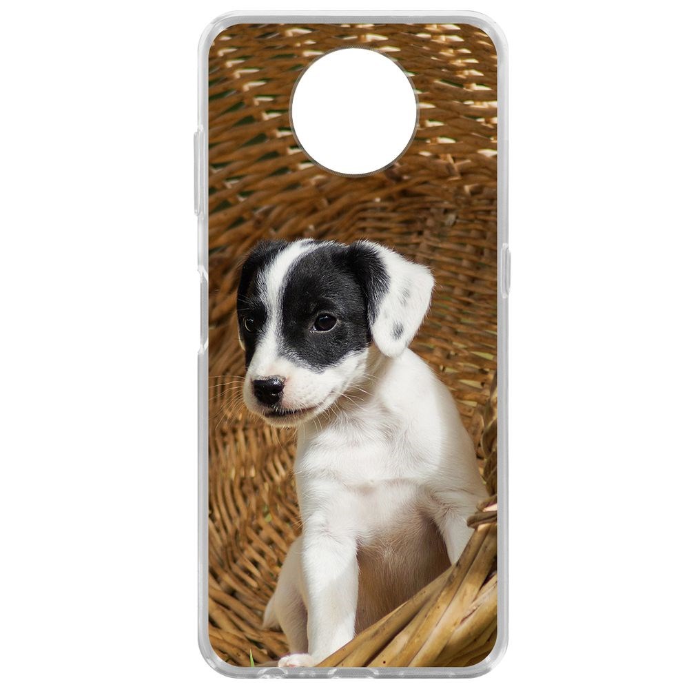 

Чехол-накладка Krutoff Clear Case Щенок в корзине для Nokia G10, Прозрачный