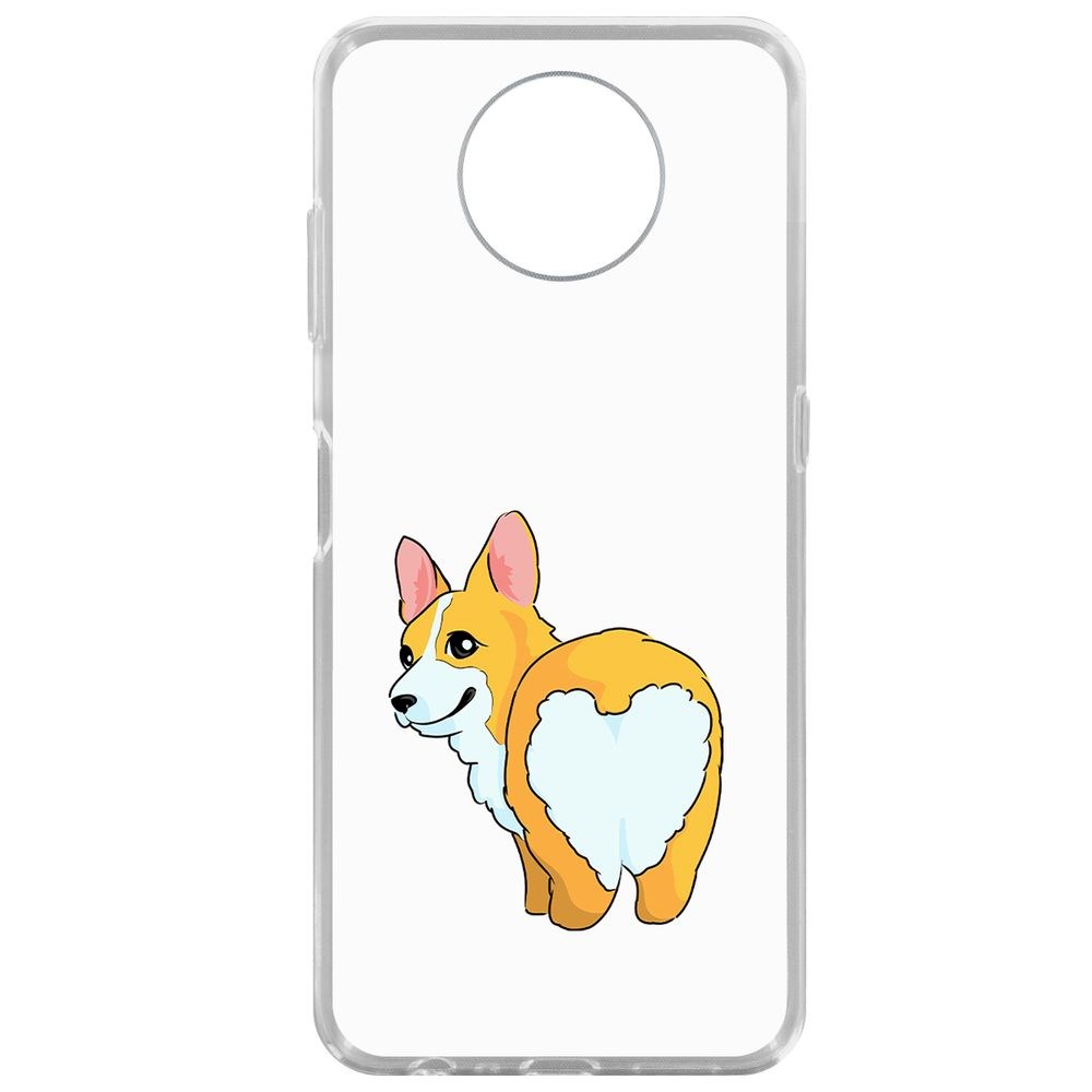 

Чехол-накладка Krutoff Clear Case Рисованный корги вид 2 для Nokia G10, Прозрачный