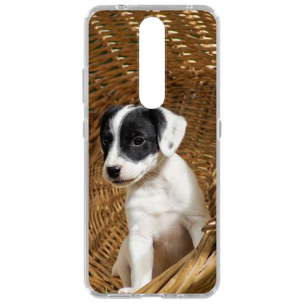 

Чехол-накладка Krutoff Clear Case Щенок в корзине для Nokia 2.4, Прозрачный