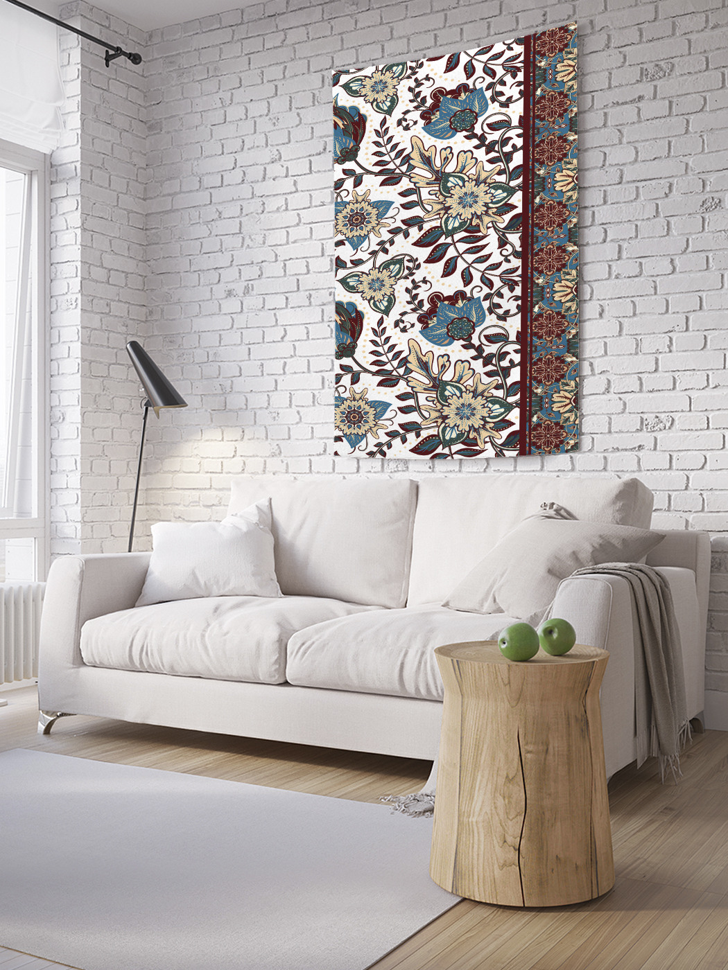 

Вертикальное фотопанно на стену JoyArty Бордюр цветочного орнамента 150x200 см, Бордюр цветочного орнамента