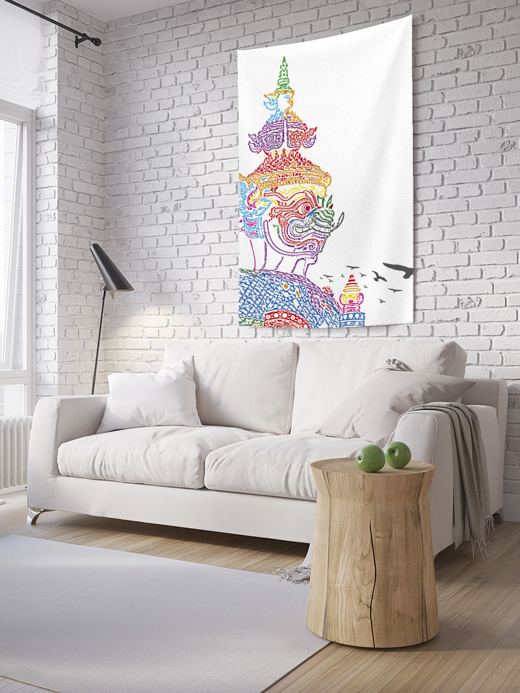 

Вертикальное фотопанно на стену JoyArty Разноцветный храм Таиланда 150x200 см, Разноцветный храм Таиланда