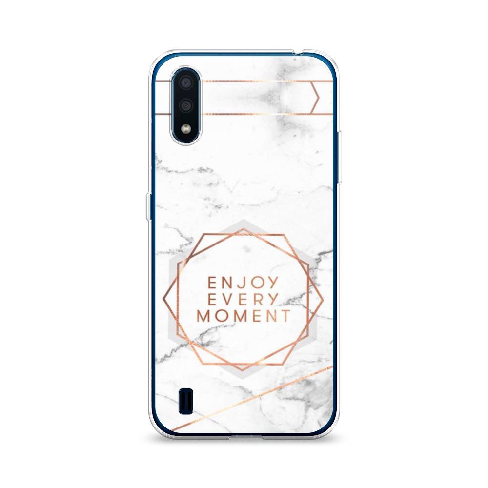 

Чехол Awog на Samsung Galaxy M01 / Самсунг M01 "Enjoy every moment мрамор", Белый;розовый;серый, 2101150-7