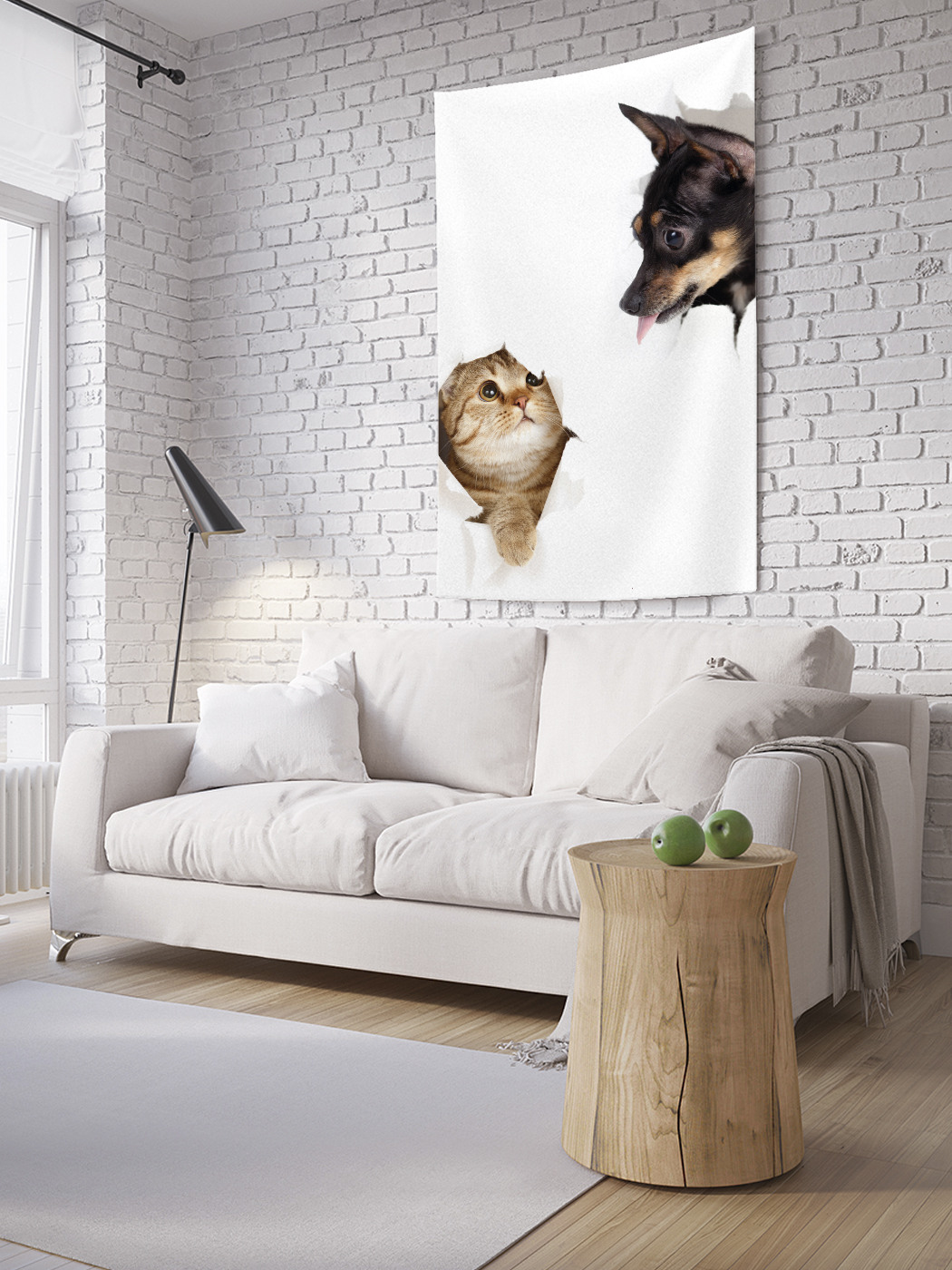 

Вертикальное фотопанно на стену JoyArty Кот спрятался 150x200 см, Кот спрятался