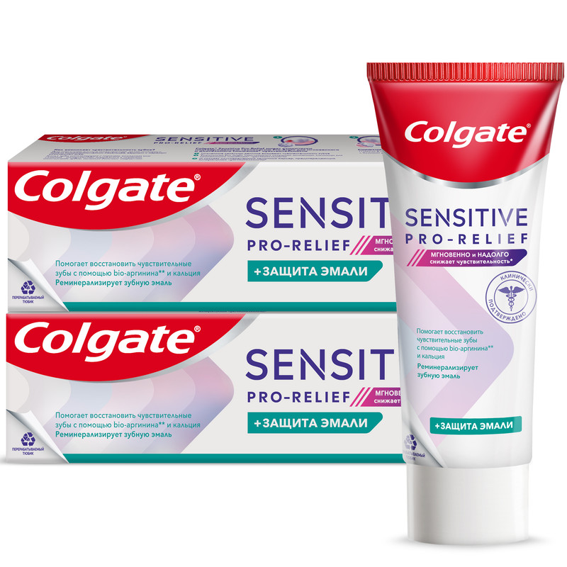 Зубная паста Colgate Sensitive Pro-Relief Защита эмали, 75 мл x 2 шт витэкс зубная паста отбеливание укрепление эмали clean 85
