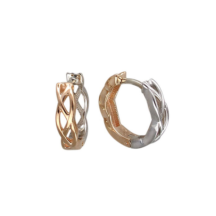 

Серьги конго из комбинированного золота Эстет 01С068423, 01С068423