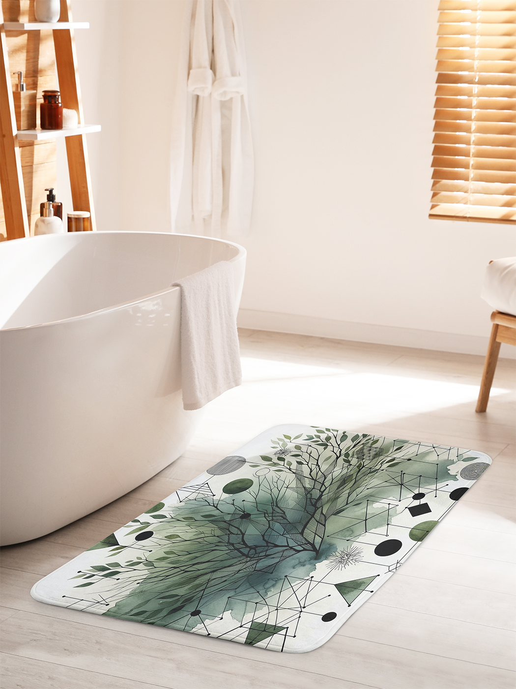 

Коврик для ванной туалета душа JoyArty "Ветки в красках", bath_sd1732_60x100