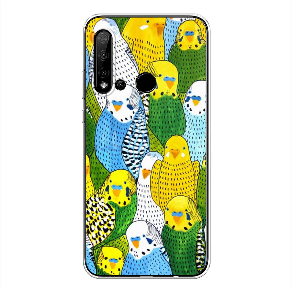 

Чехол Awog на Huawei P20 lite 2019 "Попугаи", Желтый;зеленый;голубой, 69750-1