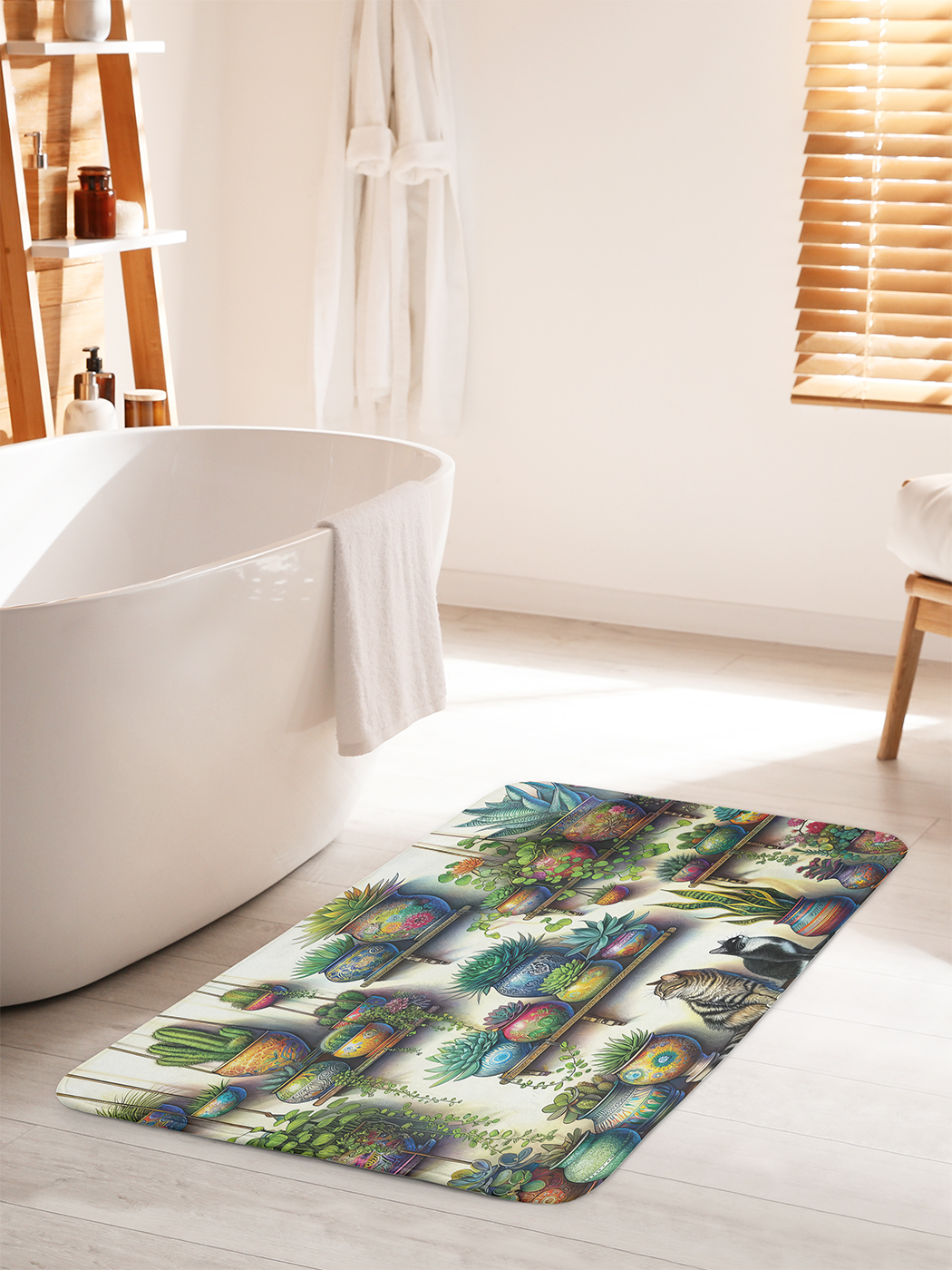 

Коврик для ванной туалета душа JoyArty "Котики в цветах", bath_sd1707_60x100