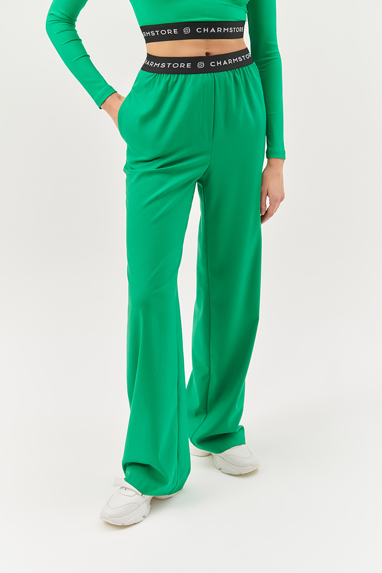 

Брюки женские Charmstore БР-047 зеленые XS, БР-047