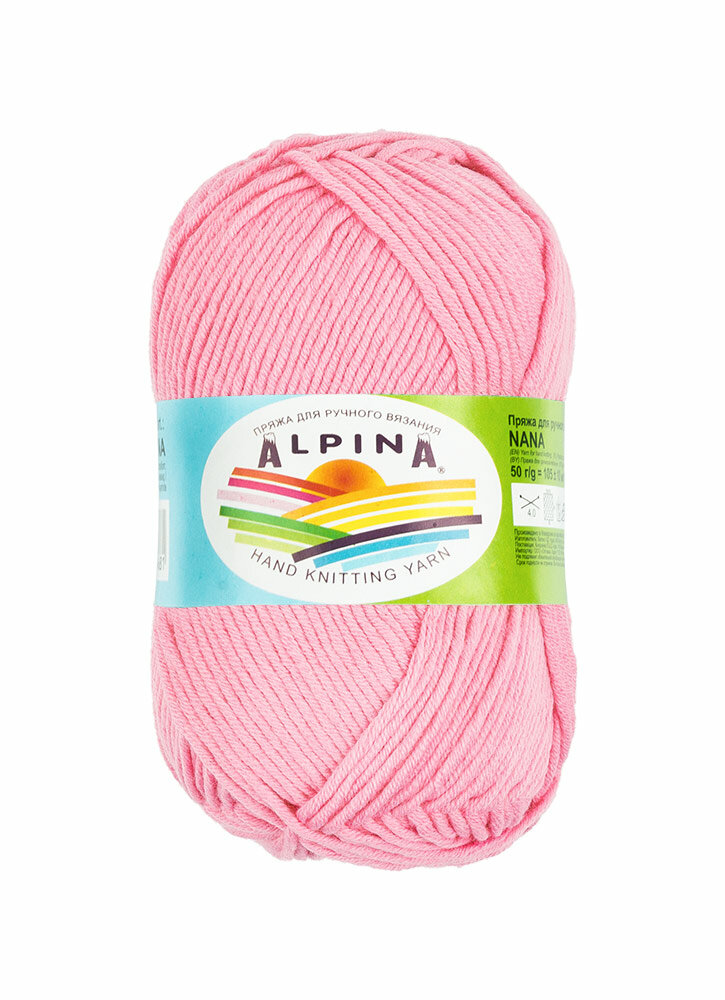

Пряжа Alpina Nana 70% хлопок, 30% полиамид №03 розовый - 10 мотков по 50 г, "NANA"