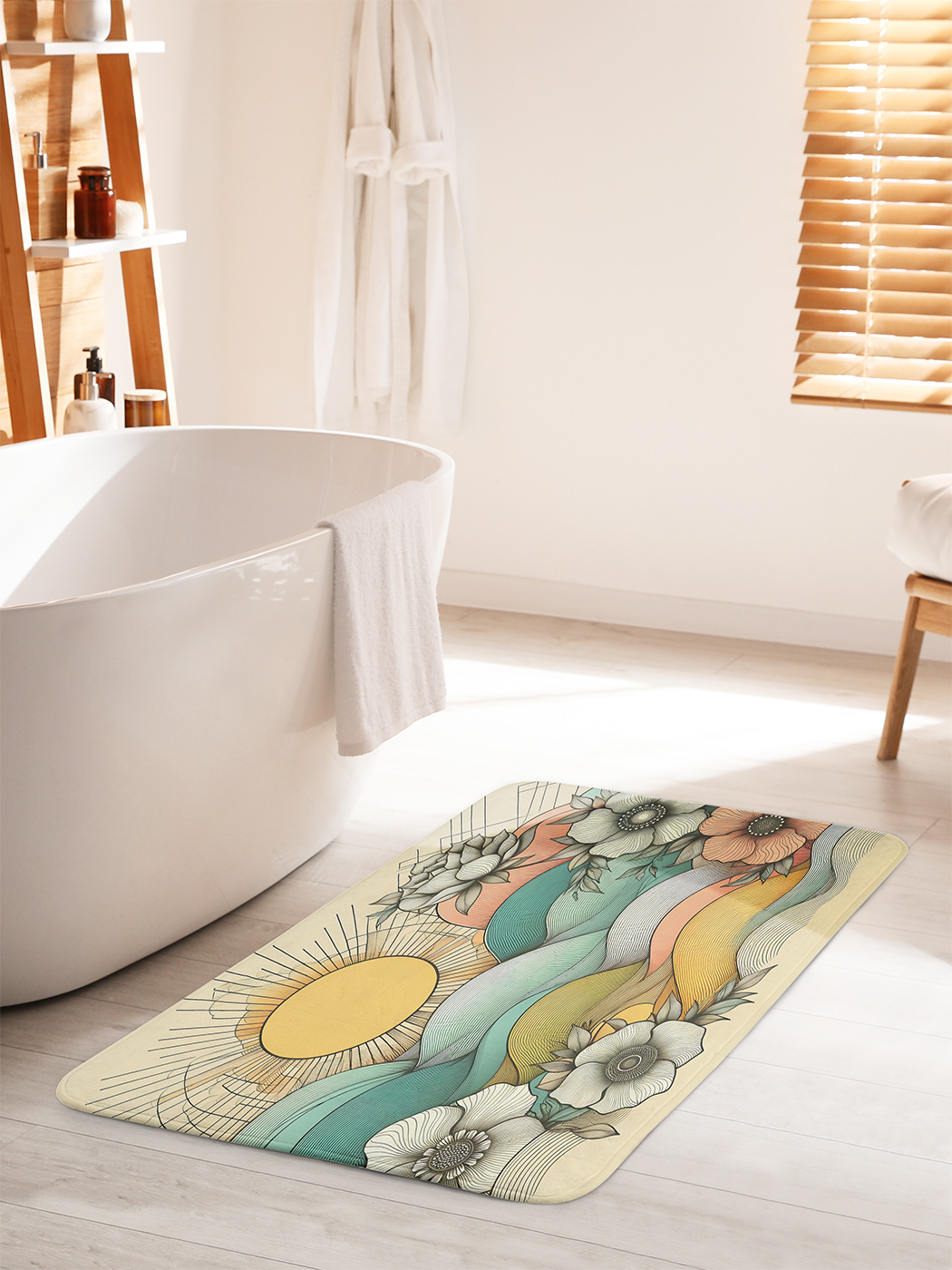 

Коврик для ванной туалета душа JoyArty "Зентангл в цвете", bath_sd1651_60x100