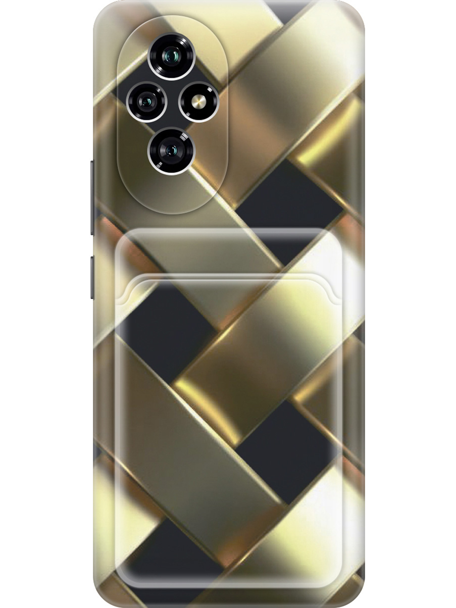 

Силиконовый чехол на Honor 200 с принтом с карманом для карты прозрачный 810175, Прозрачный;золотистый;черный, 783978432