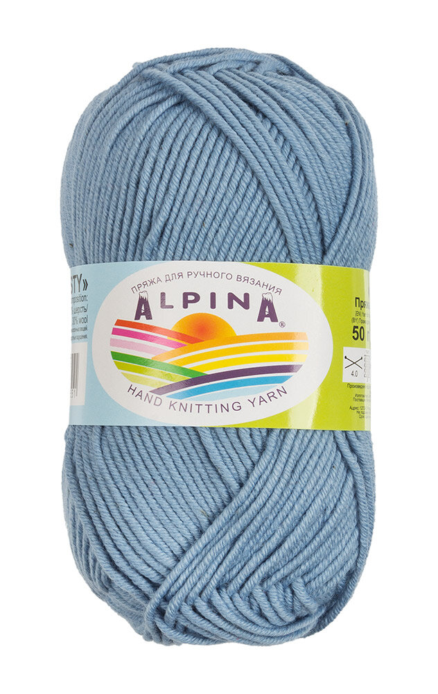 

Пряжа Alpina Misty 10 шт. по 50 г 70% хлопок, 30% шерсть 105 м №13 св.синий, "MISTY"
