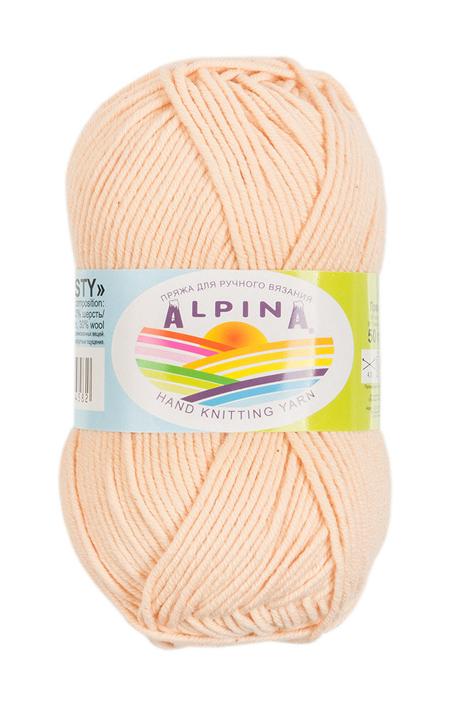 

Пряжа Alpina Misty 10 шт. по 50 г 70% хлопок, 30% шерсть 105 м №11 персиковый, Розовый, "MISTY"