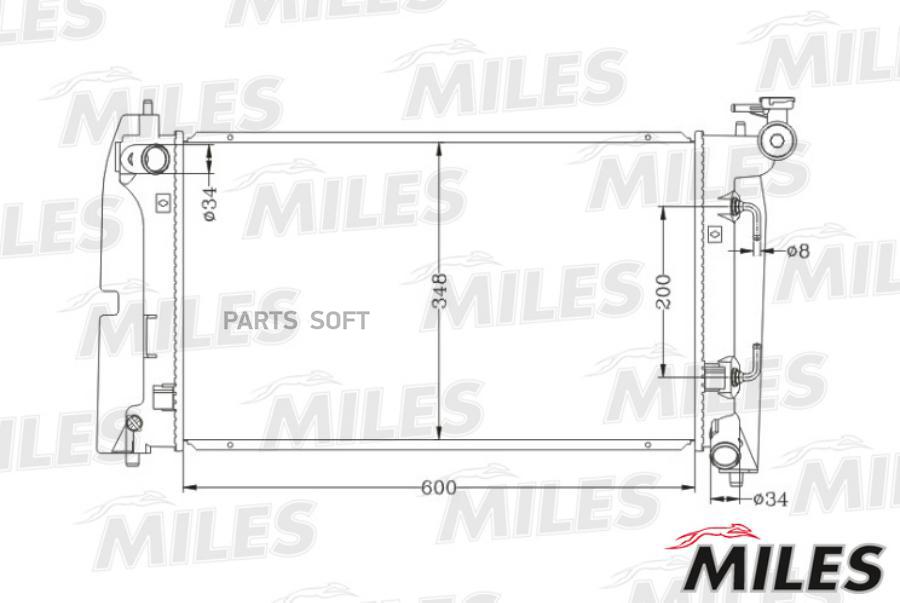 

Радиатор Toyota Corolla 1.4/1.6 02- Miles арт. ACRB105