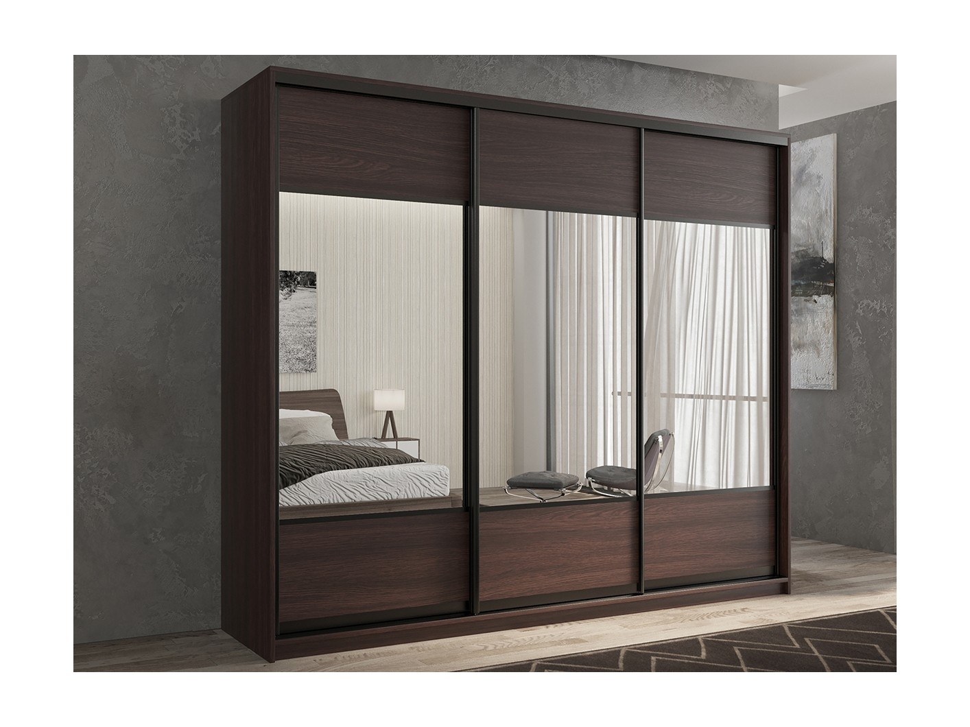 

Шкаф-купе 3-х дверный Кааппи 6 Венге 180х45х230 см