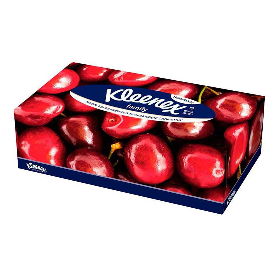 

Салфетки бумажные Kleenex Family гигиенические двухслойные 150 шт, Белый, Family