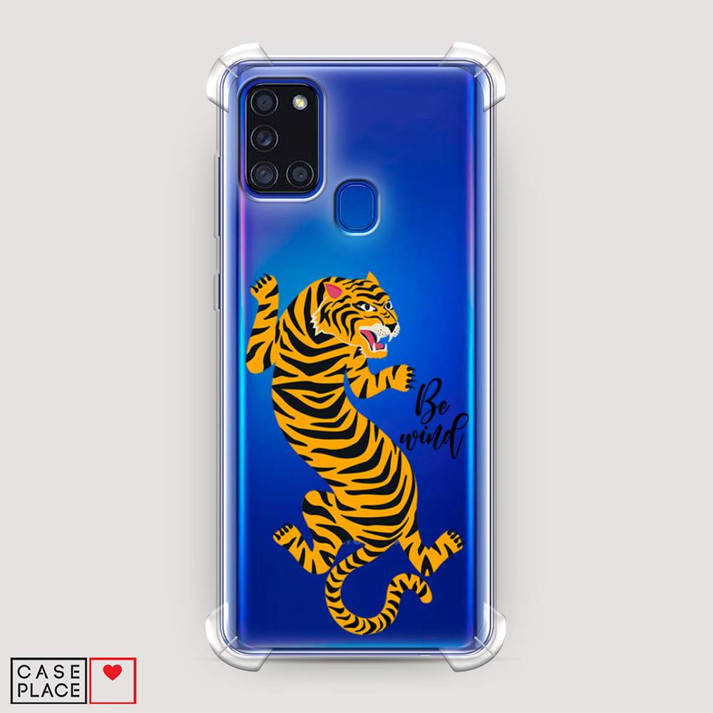 фото Противоударный силиконовый чехол "tiger be wind" на samsung galaxy a21s awog