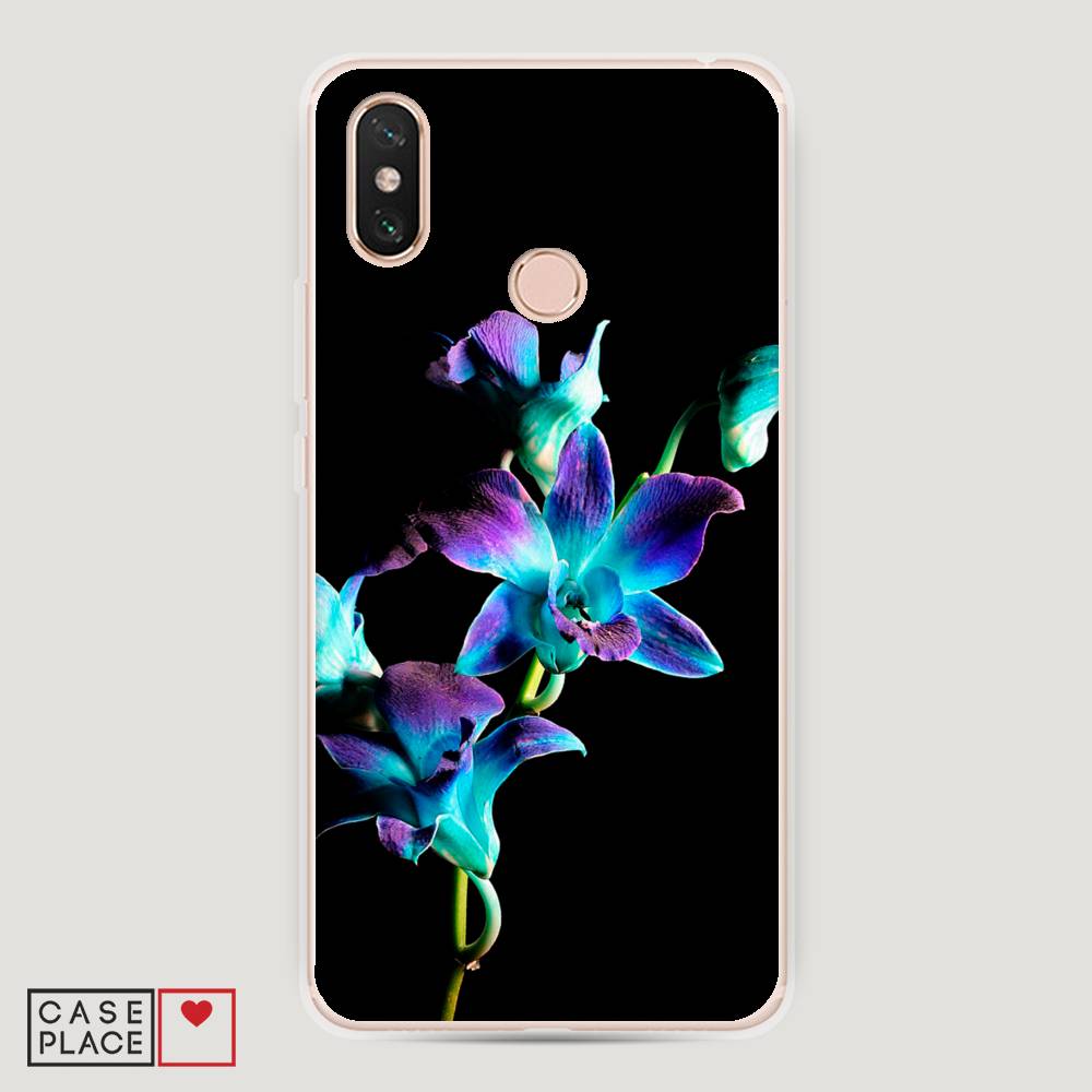 

Пластиковый чехол "Синий цветок на черном" на Xiaomi Mi Max 3