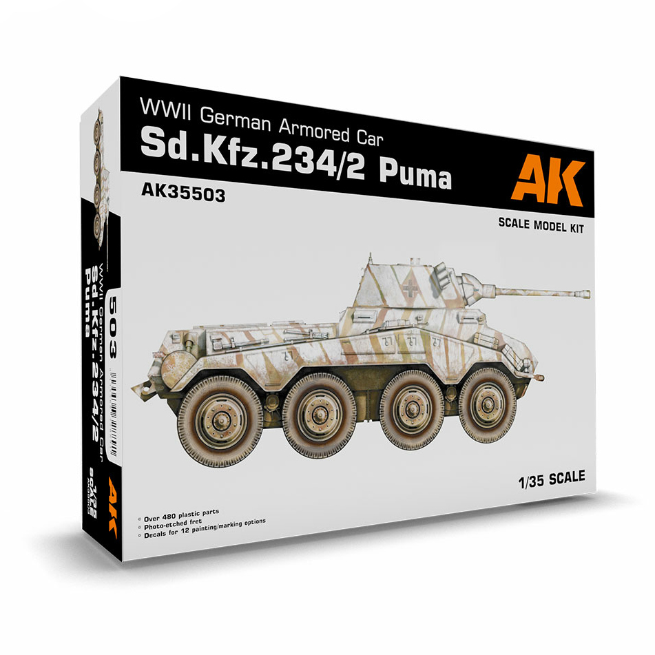 

Сборная модель Бронеавтомобиль Sd.Kfz. 234/2 PUMA AK Interactive AK35503