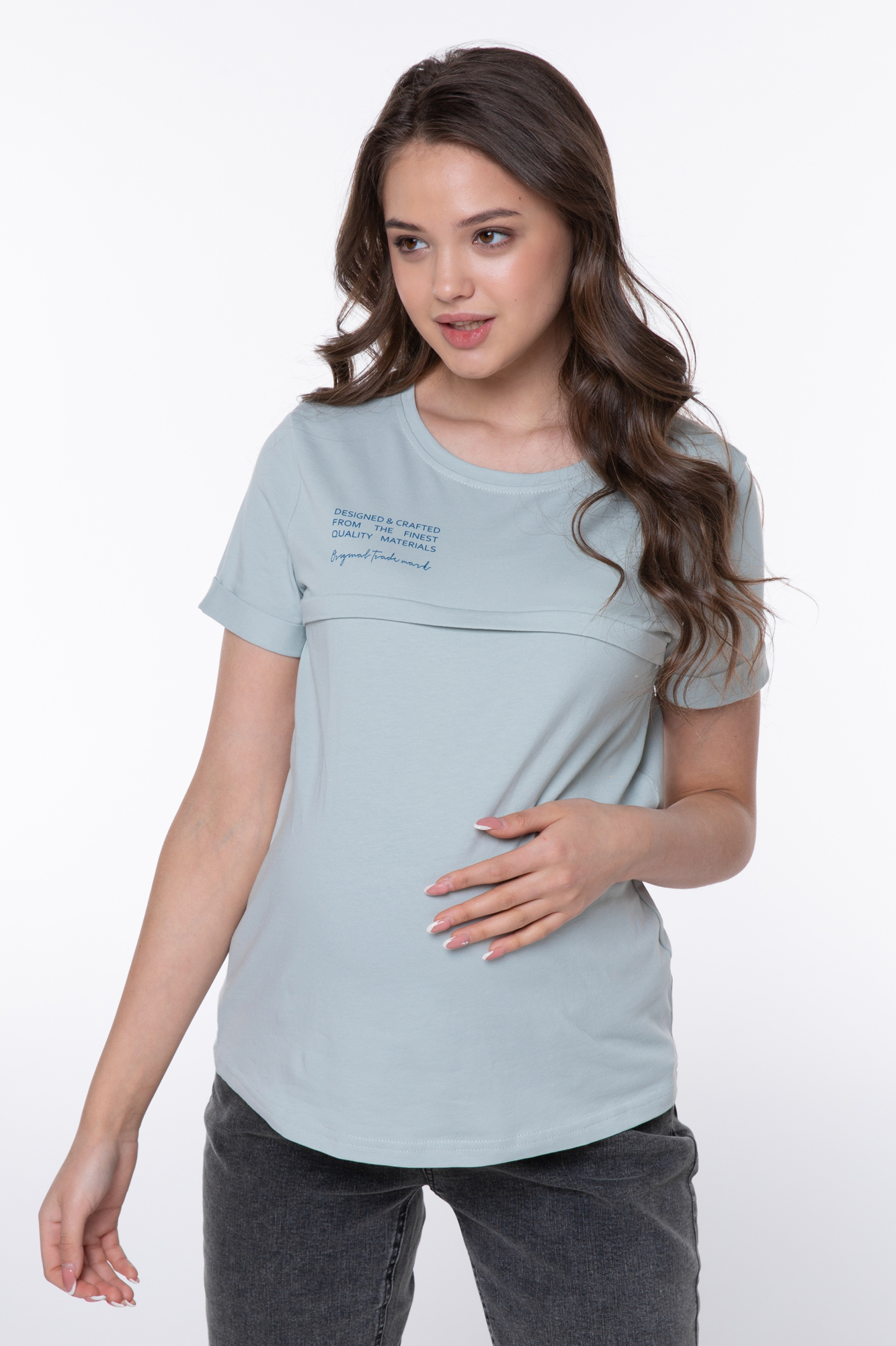 фото Футболка женская mama's fantasy 03-21421mf голубая 52 ru