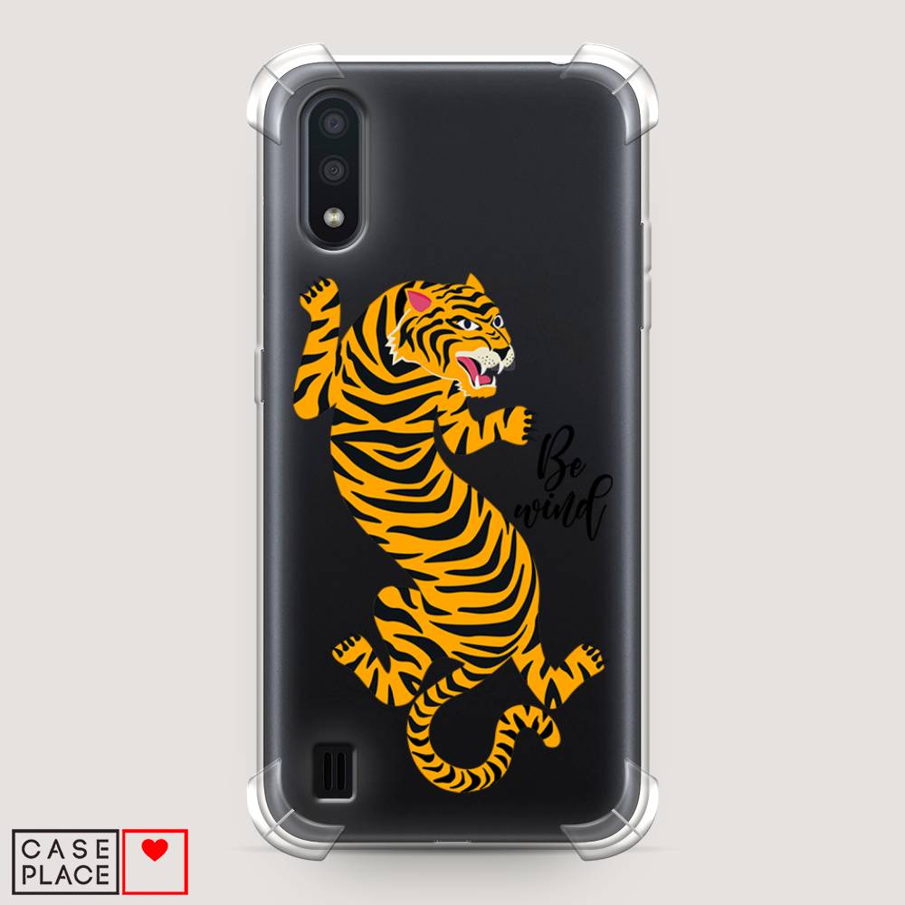 фото Противоударный силиконовый чехол "tiger be wind" на samsung galaxy a01 awog