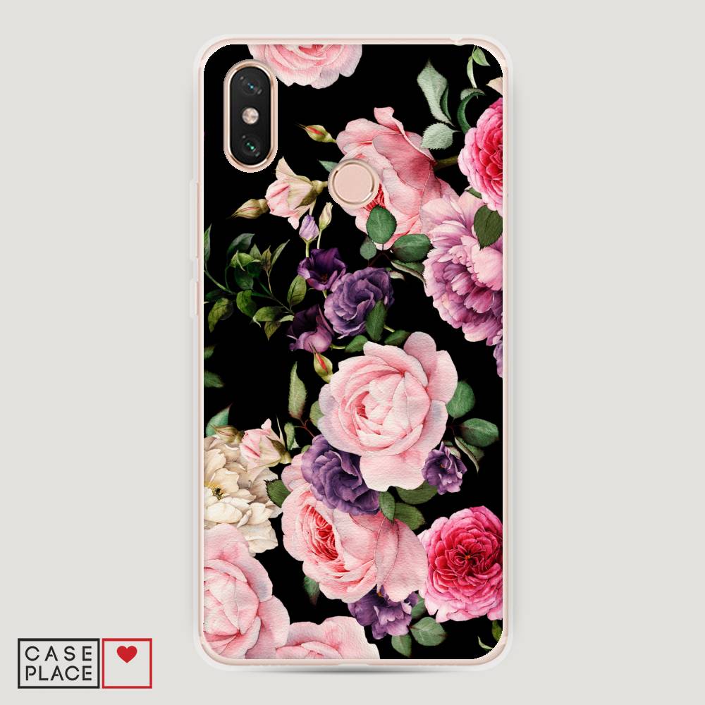 

Пластиковый чехол "Пионы на черном" на Xiaomi Mi Max 3