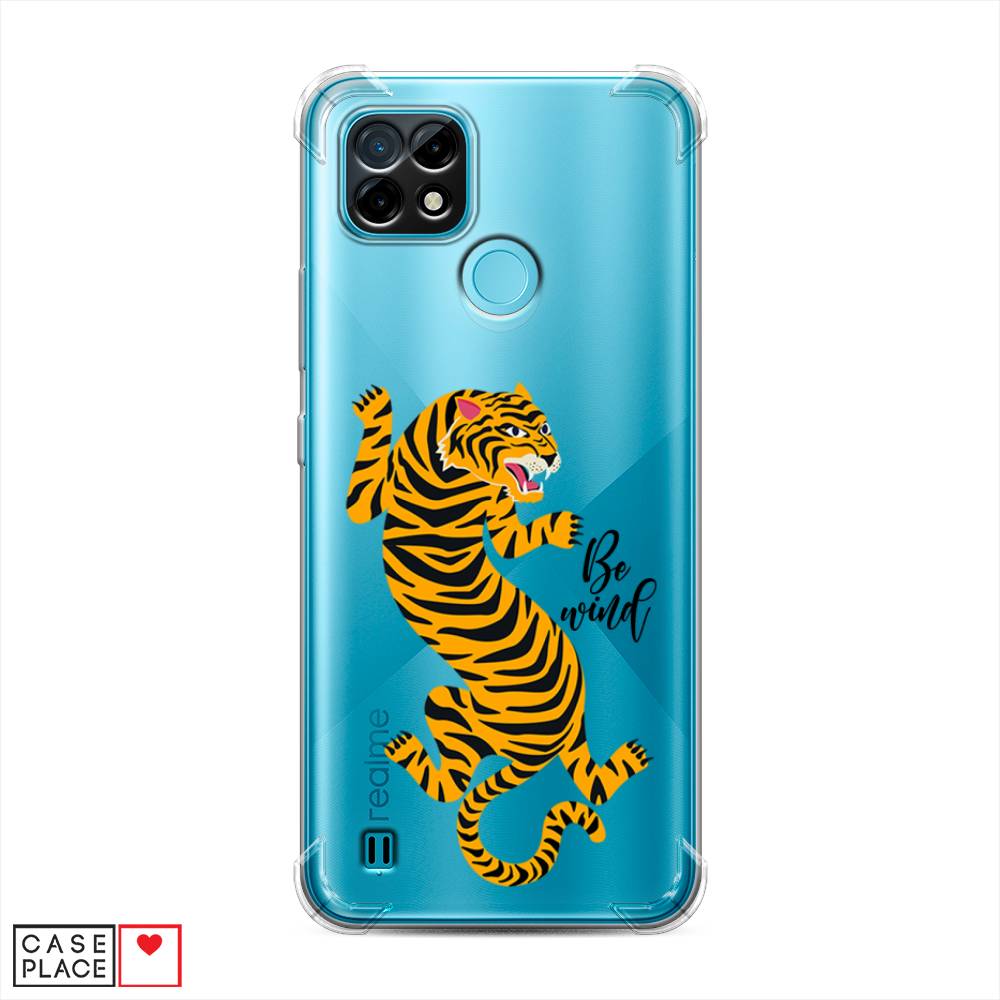 фото Противоударный силиконовый чехол "tiger be wind" на realme c21 awog