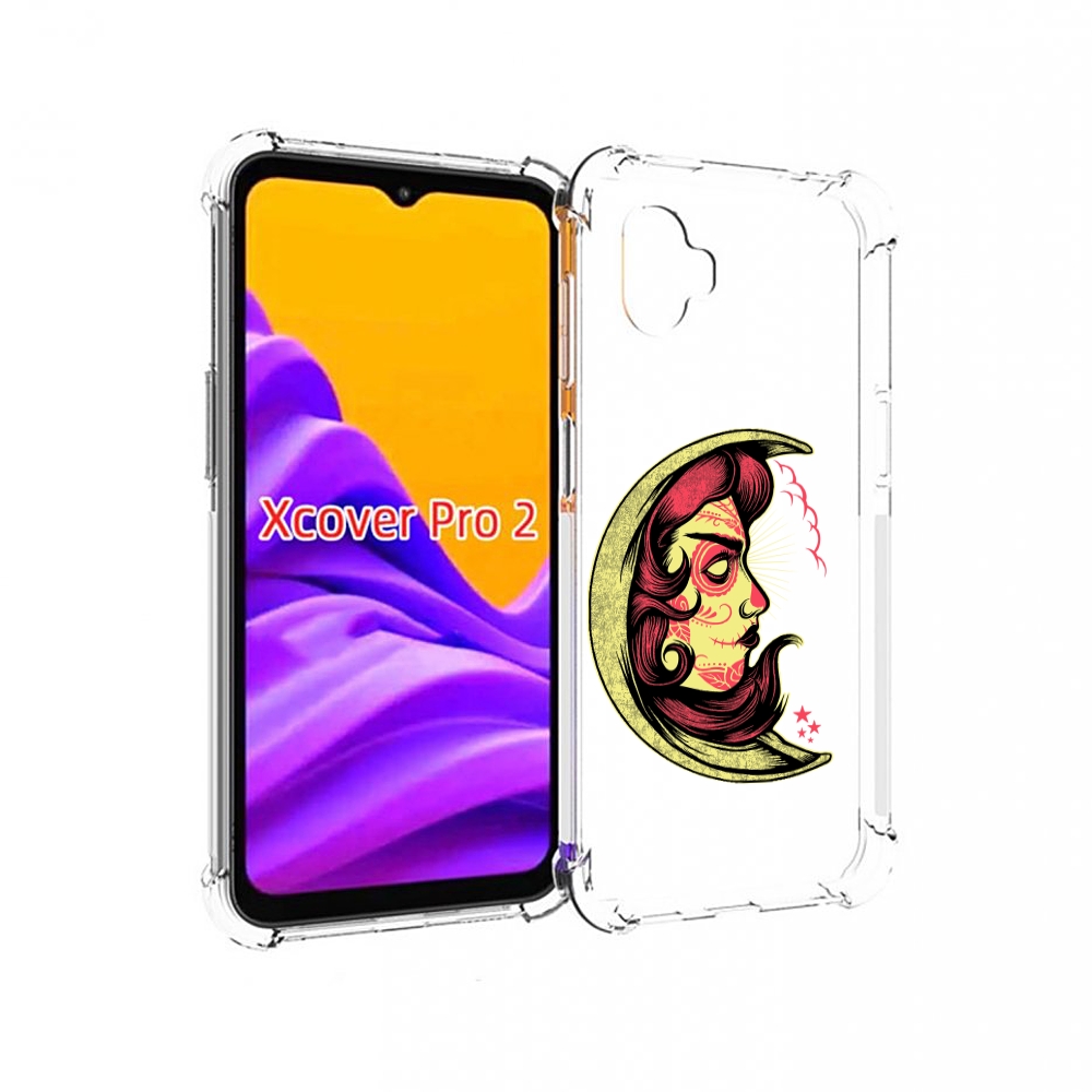 

Чехол MyPads желтый полумесяц с лицом девушки для Samsung Galaxy Xcover Pro 2, Прозрачный, Tocco