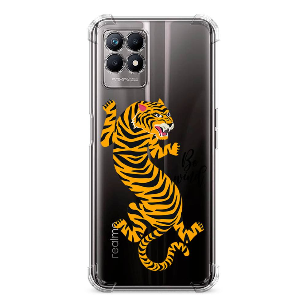 фото Противоударный силиконовый чехол "tiger be wind" на realme 8i awog