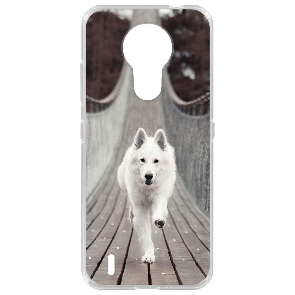 

Чехол-накладка Krutoff Clear Case Пес на мосту для Nokia 1.4, Прозрачный
