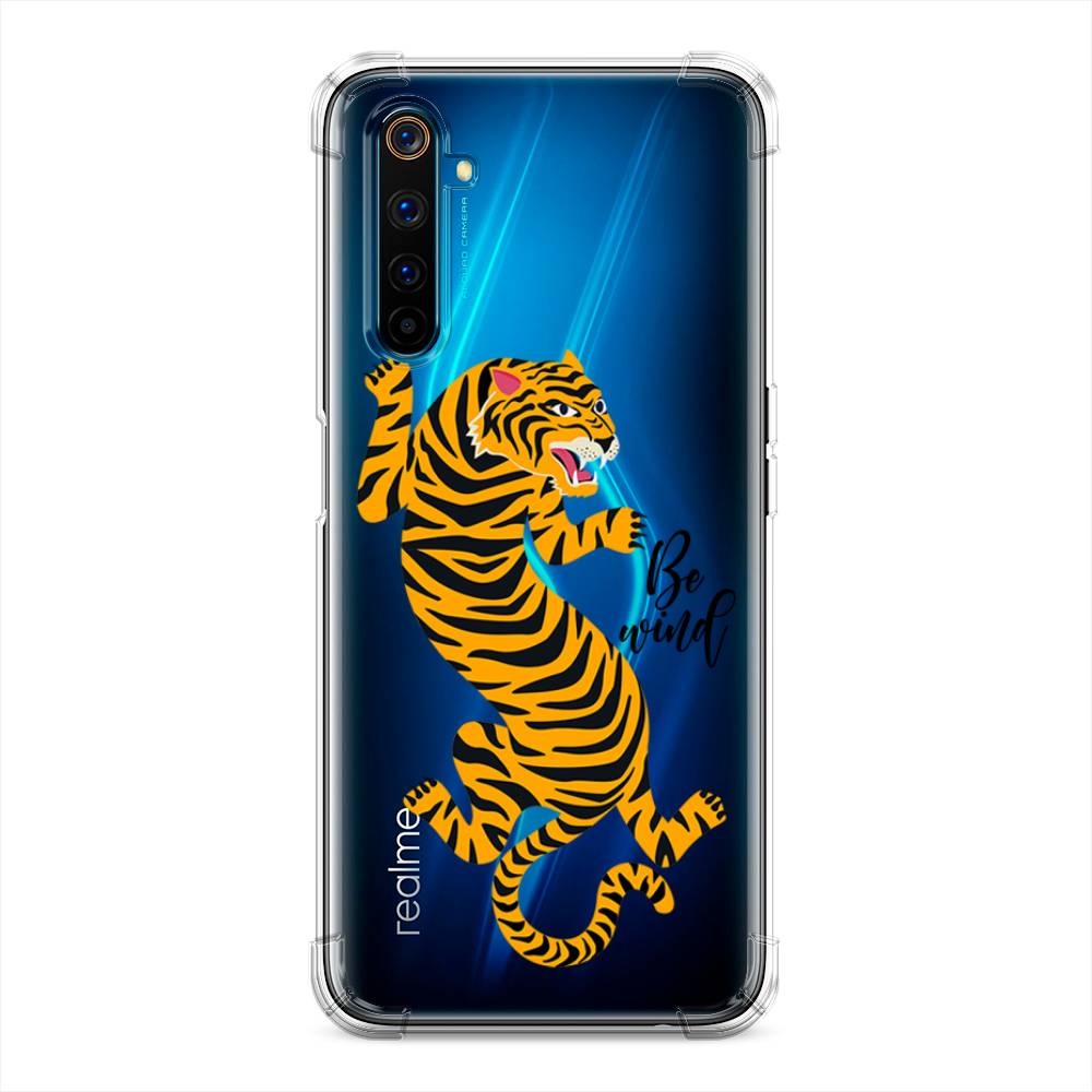 

Чехол Awog на Realme 6 Pro "Tiger be wind", Разноцветный