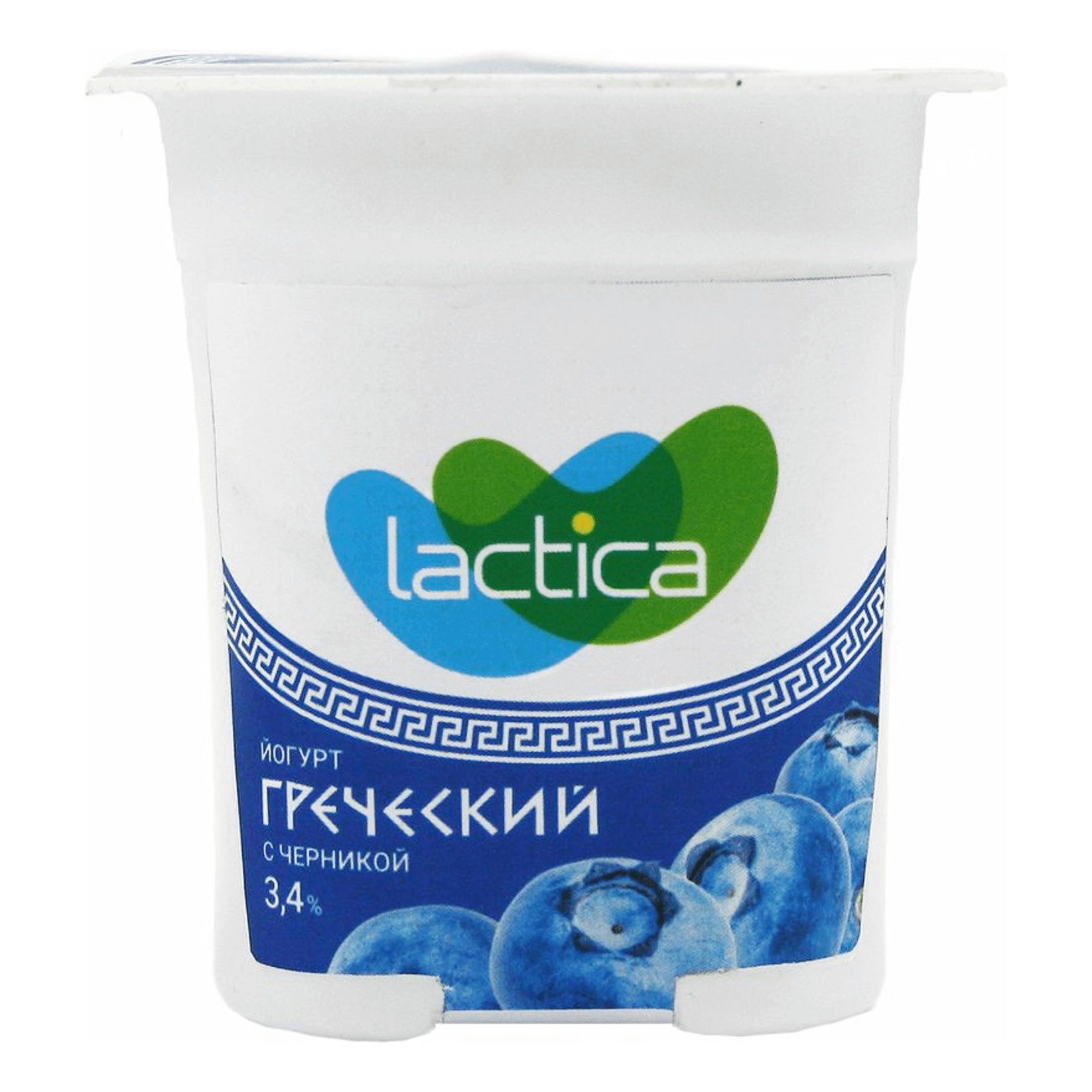 Йогурт Lactica Греческий двухслойный черника 3,4% 120 г