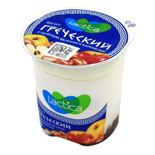 Йогурт Lactica Греческий двухслойный печеное яблоко-карамель 3,4% 120 г