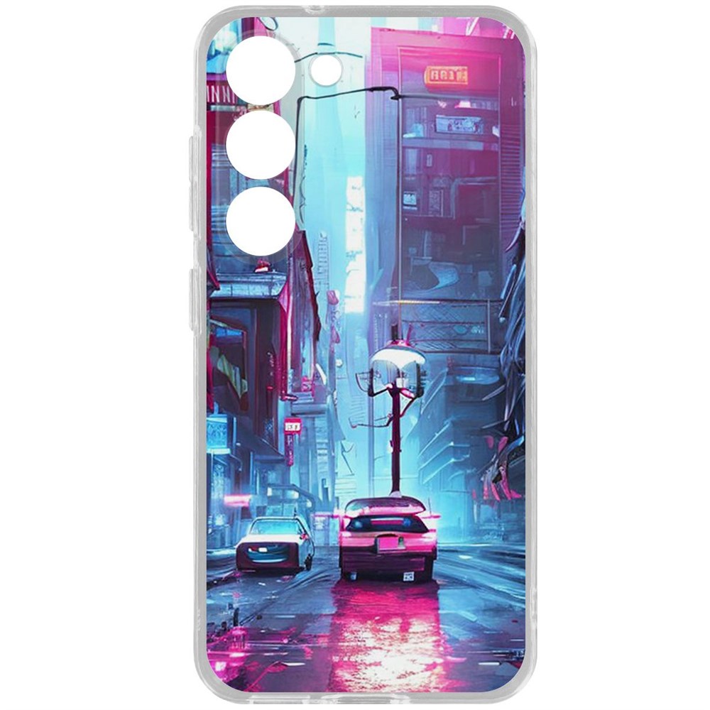 

Чехол-накладка Krutoff Clear Case Киберпанк Улица для Samsung Galaxy S23, Прозрачный