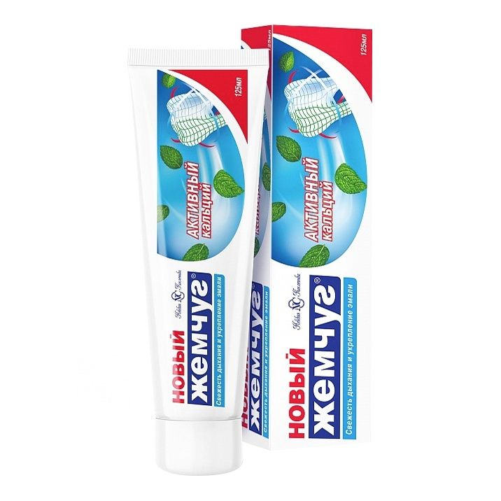 Зубная паста Новый Жемчуг с сильным ароматом мяты 75 мл