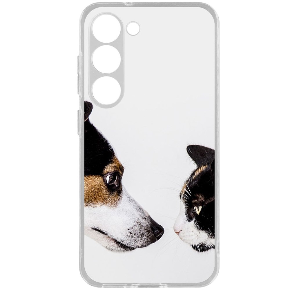 

Чехол-накладка Krutoff Clear Case Собаки против кошек для Samsung Galaxy S23, Прозрачный