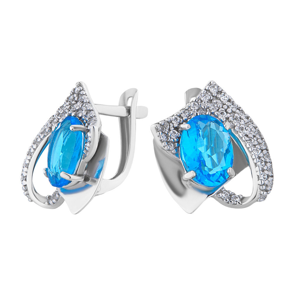 

Серьги из серебра с топазом/фианитом ЮВЕЛИР КАРАТ 2727556/9ттс, 2727556/9ттс