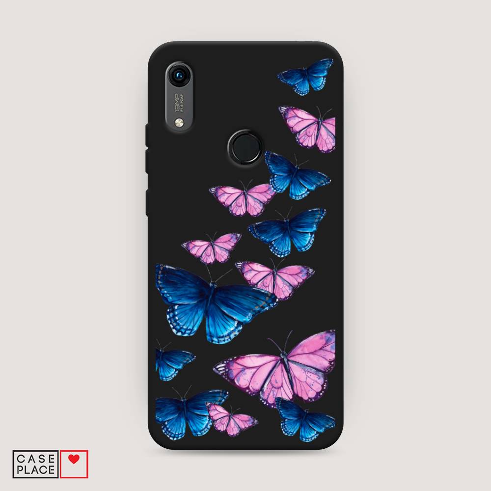 

Чехол Awog на Honor 8A (8A Pro/Prime) "Полет бабочек", Синий;черный;розовый, 68752-1