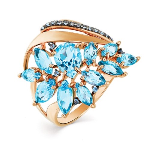 

Кольцо из золота р.  Magic Stones 01-2-308-13, топаз\фианит, 01-2-308-13