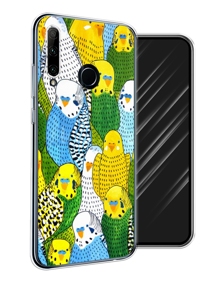 

Чехол Awog на Honor 20 Lite 2019 "Попугаи", Желтый;зеленый;голубой, 68950-1